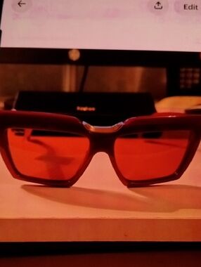 Brand New Max Mara XL Red Polarized Women's Sunglasses